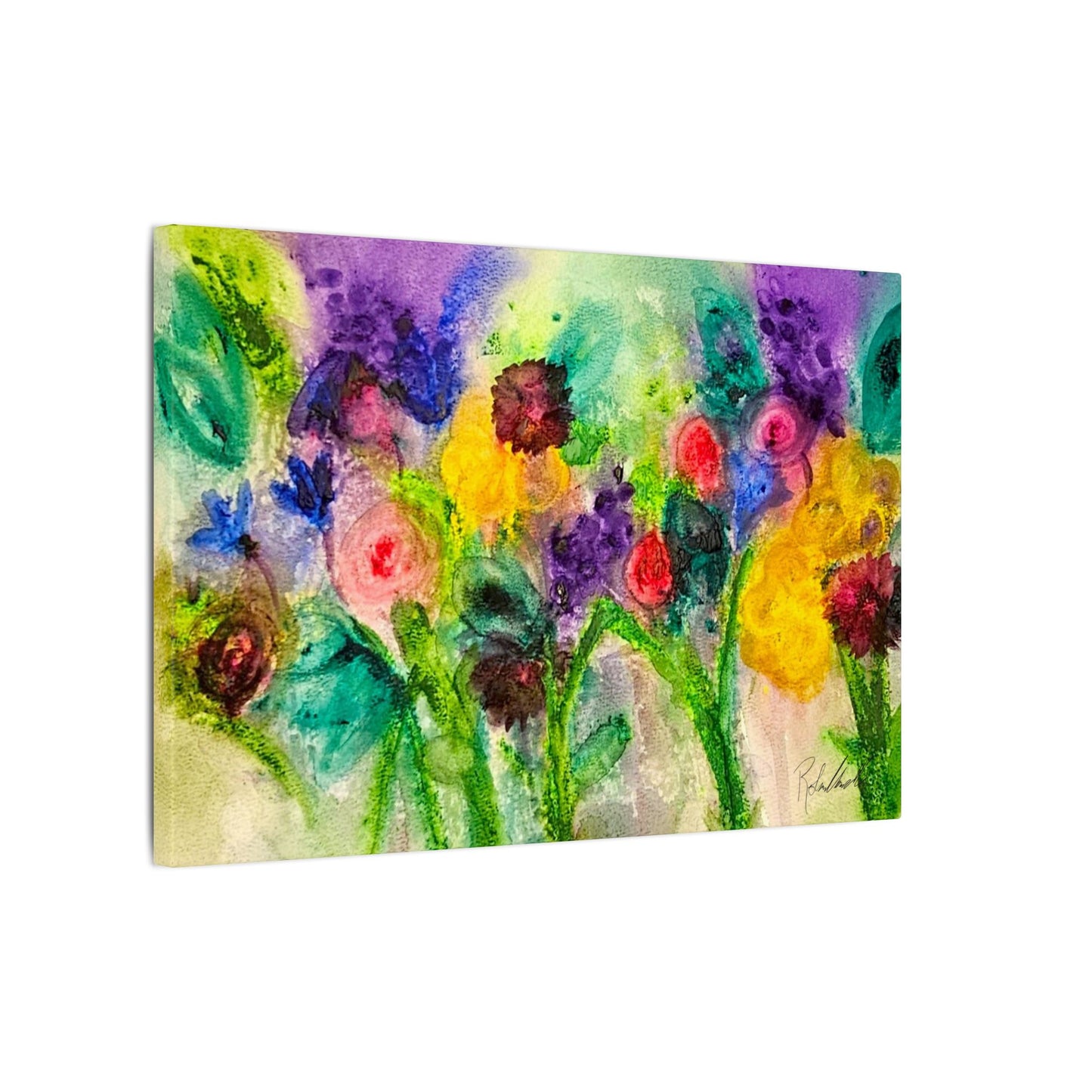 Abstract Flowers Canvas Gallery Wrap