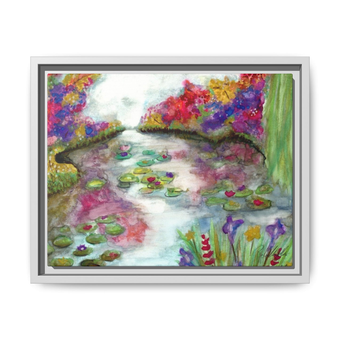 Floral Summer Pond Framed Wall Art