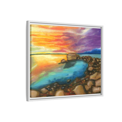Sunset Ocean Beach Framed Wall Art