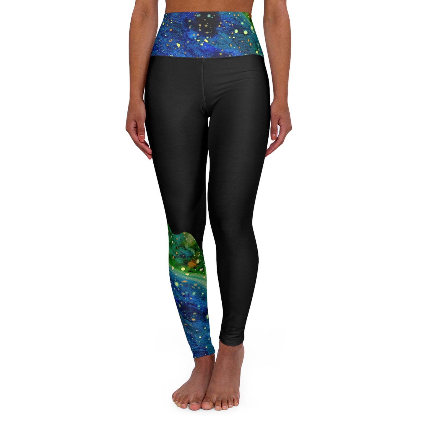 Blue Planet Galaxy High Waisted Yoga Leggings (AOP)