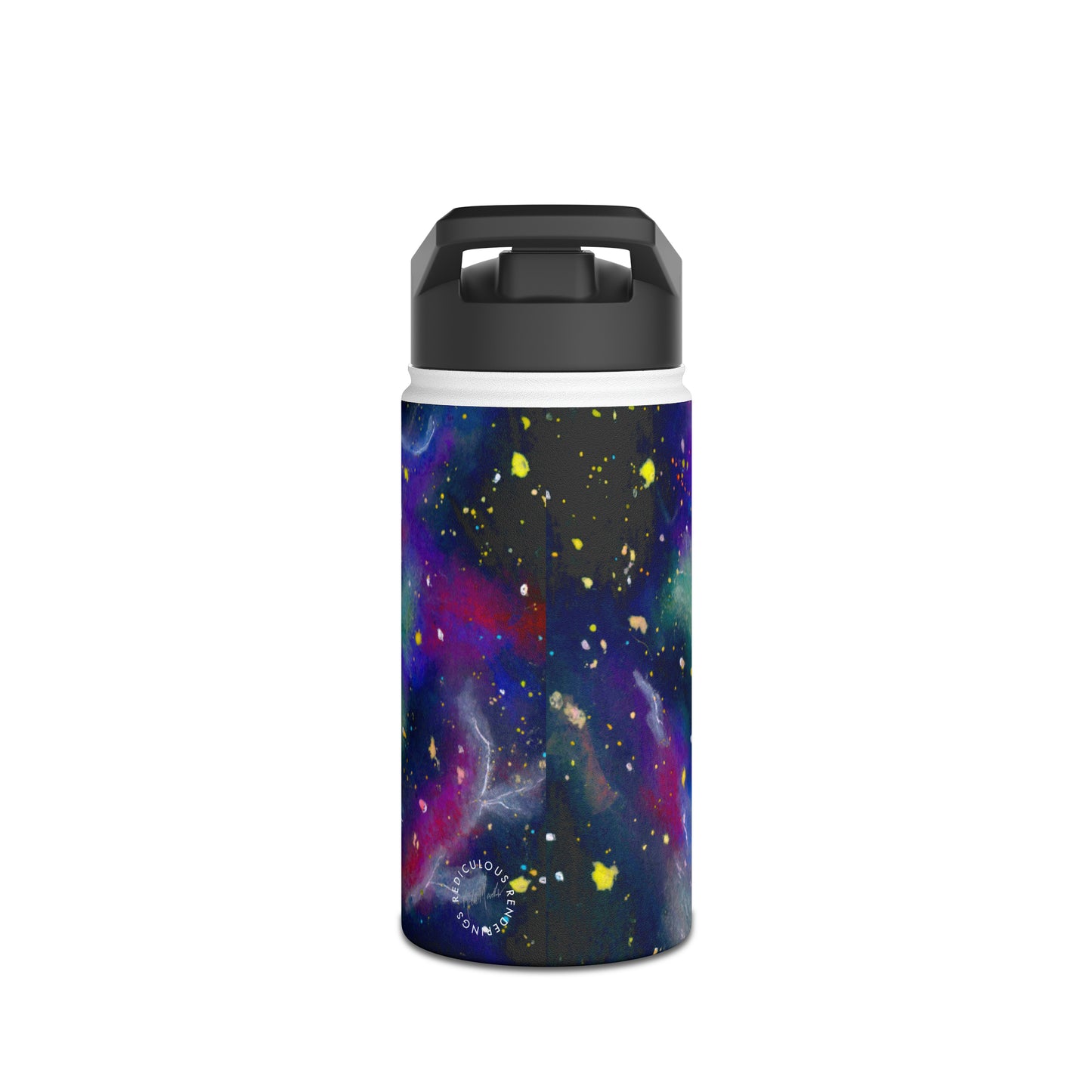 Rainbow Vortex Galaxy Stainless Steel Water Bottle, Standard Lid