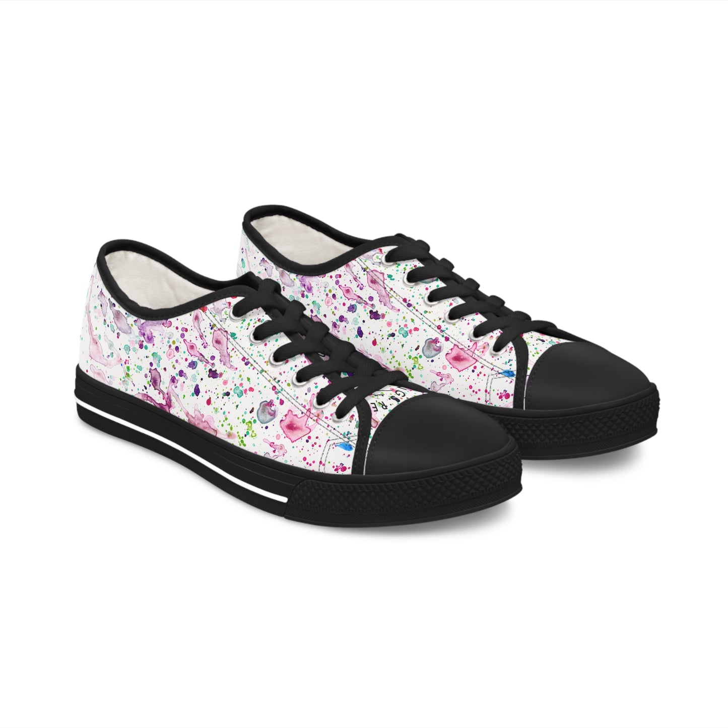 White Splashes Unisex Classic Low Top Sneakers