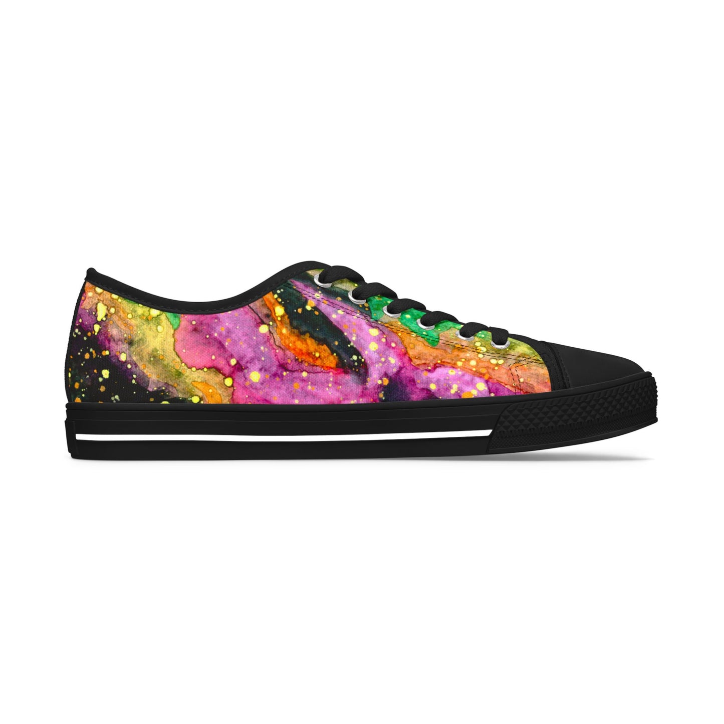 Low Top Sneakers — Vibrant Neon Galaxy Art Print for Women