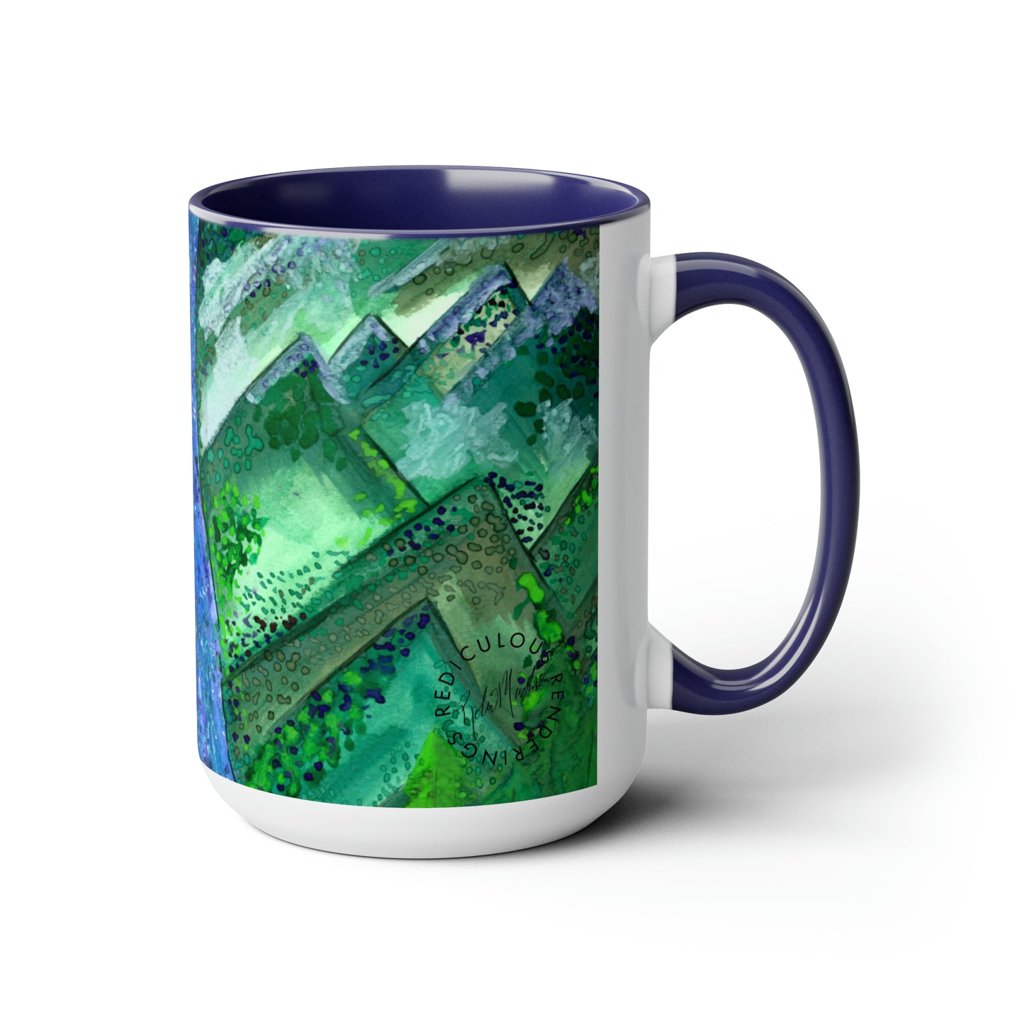 Mountains Two-Tone Coffee Mugs, 15oz