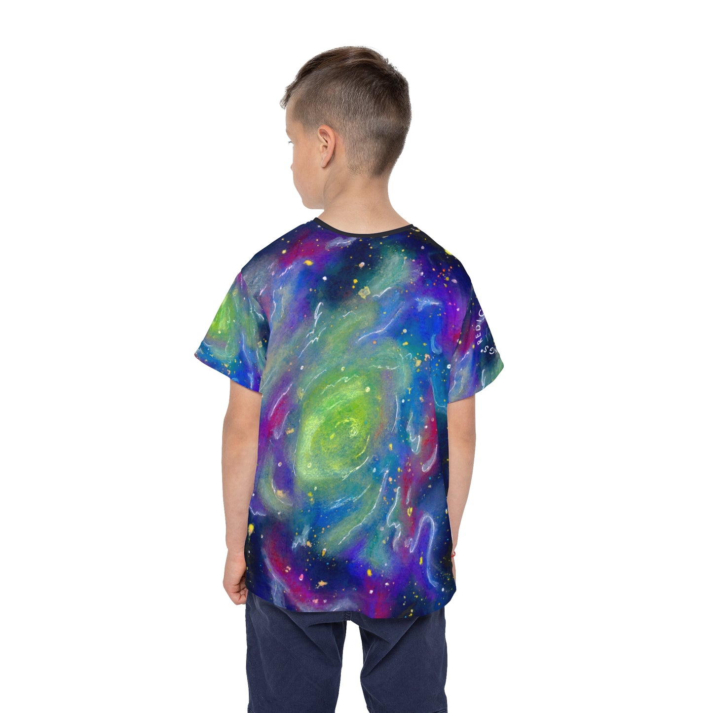 Rainbow Vortex Galaxy Kids Sports Jersey (AOP)