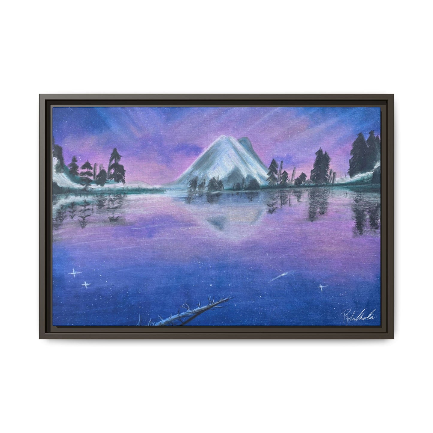 Purple Sky Over Lone Mountain Framed Wall Art