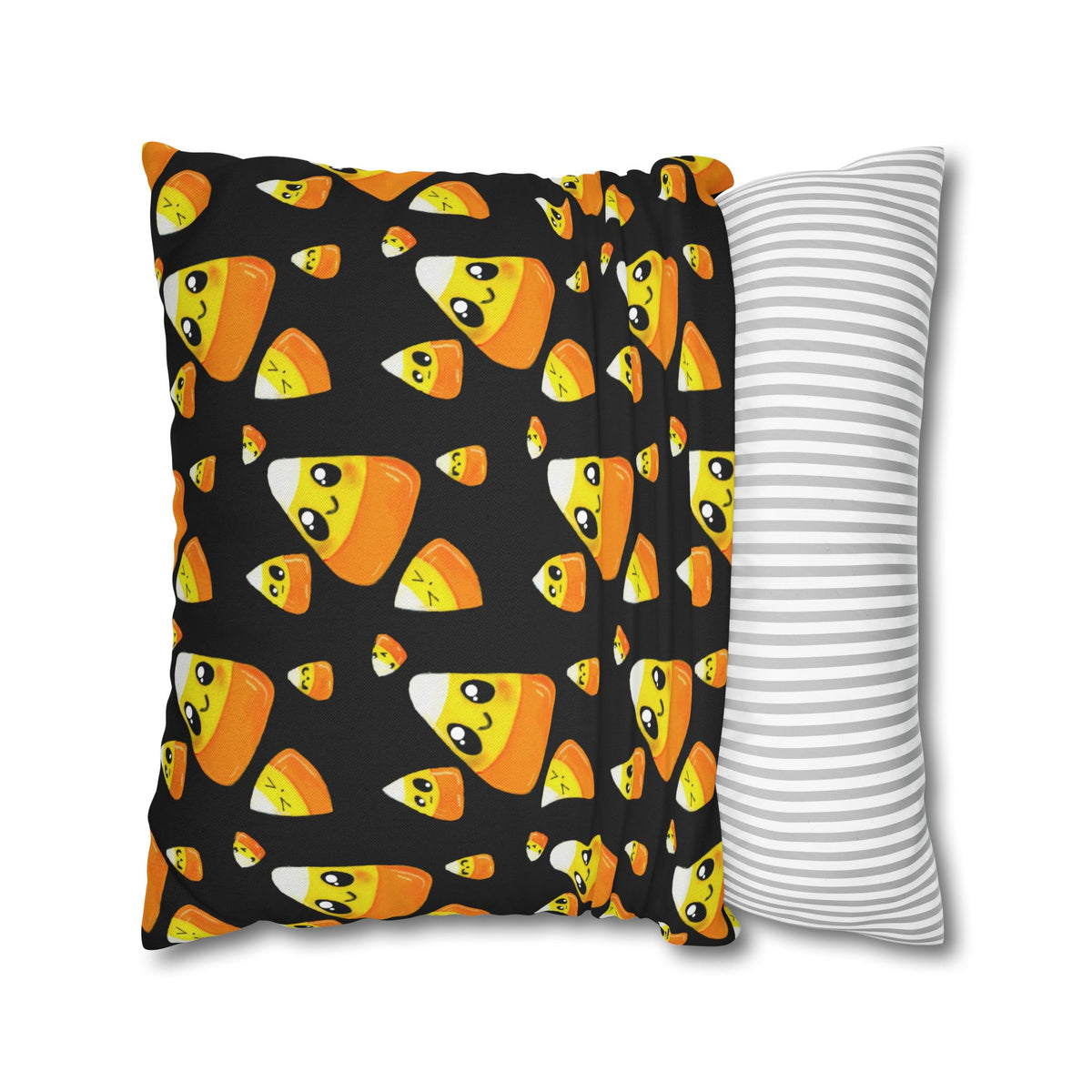 Cute Candy Corn Pattern Pillowcase — Halloween Decorative Throw Pillow Cover