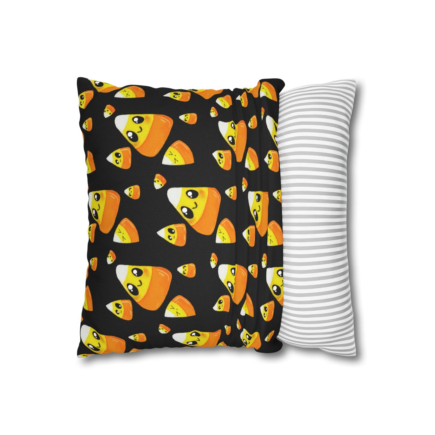 Cute Candy Corn Pattern Pillowcase — Halloween Decorative Throw Pillow Cover