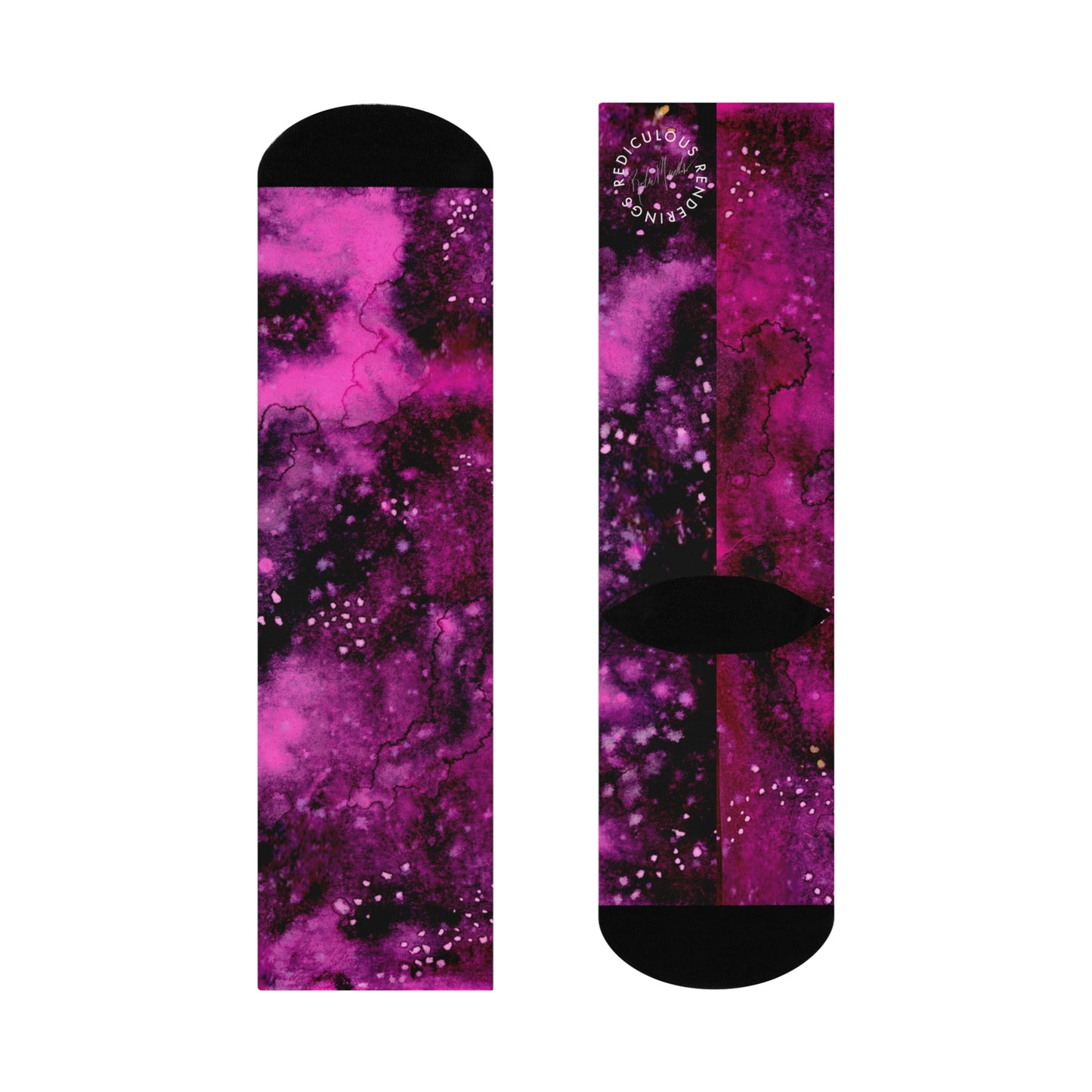 Rose Colored Galaxy Cushioned Crew Socks