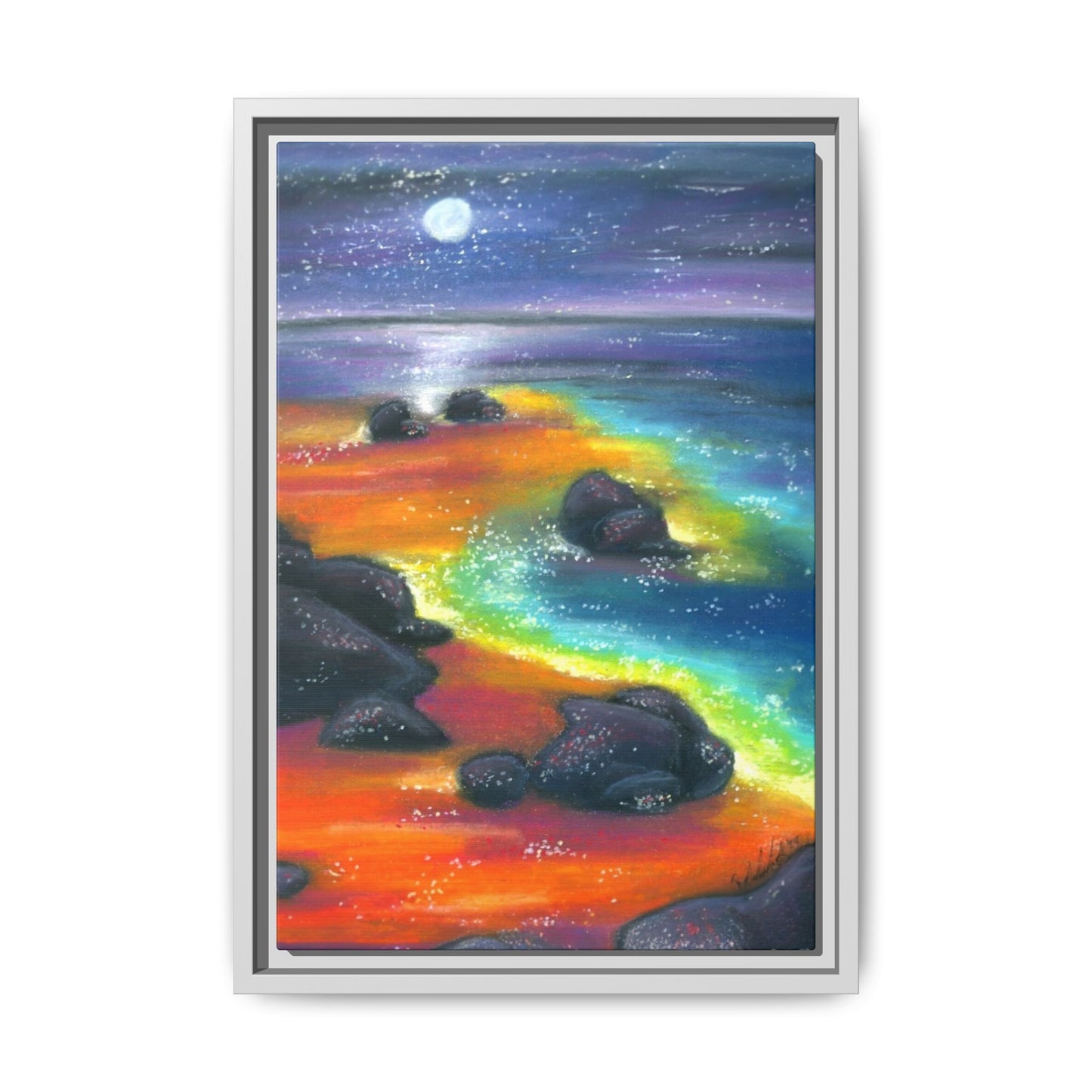 Beach at Night Frame Wall Art