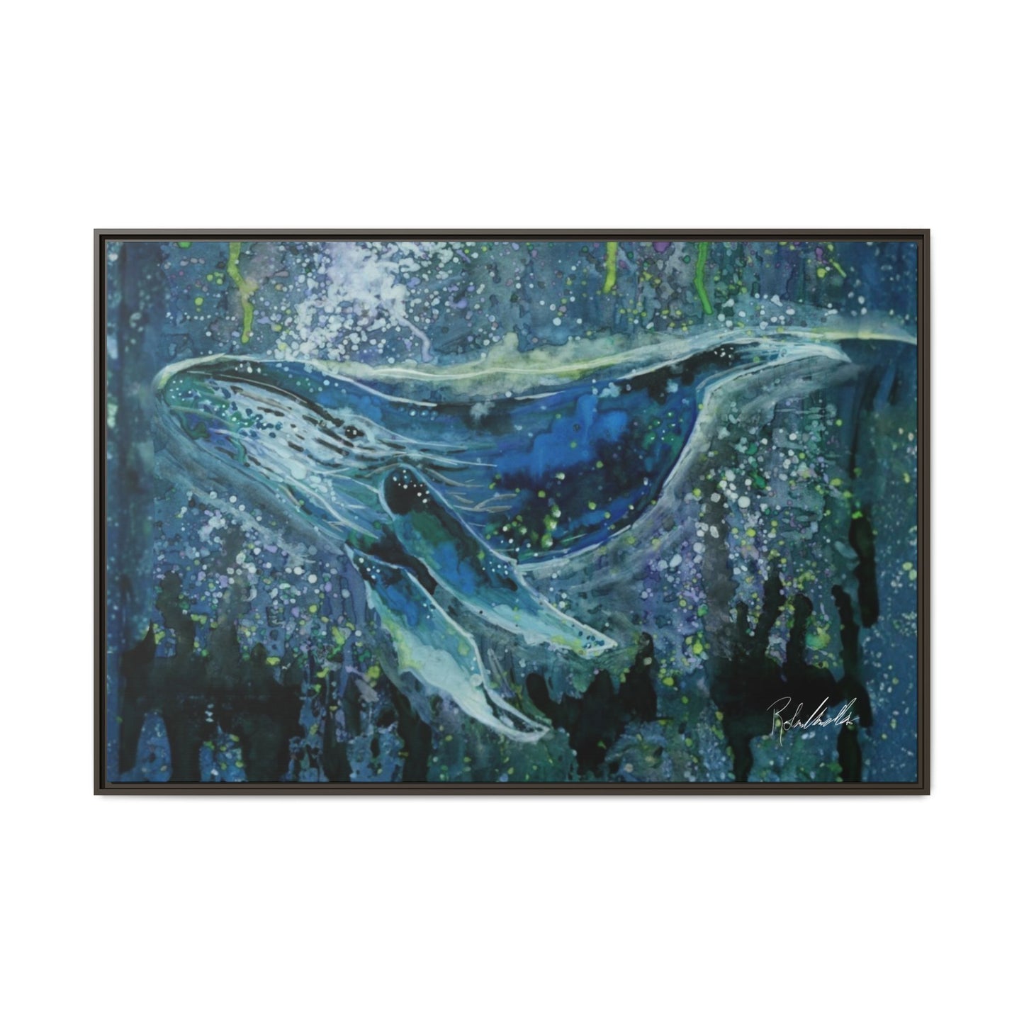 Watercolor Whale Framed Wall Art