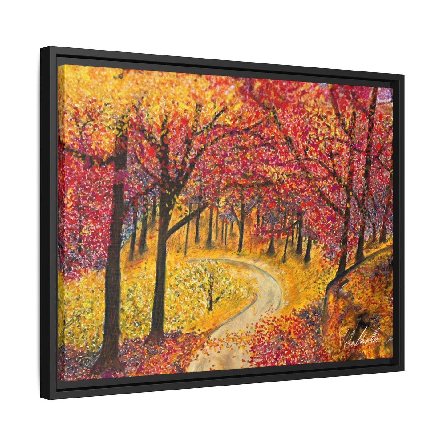 Vibrant Fall Forest Framed Wall Art