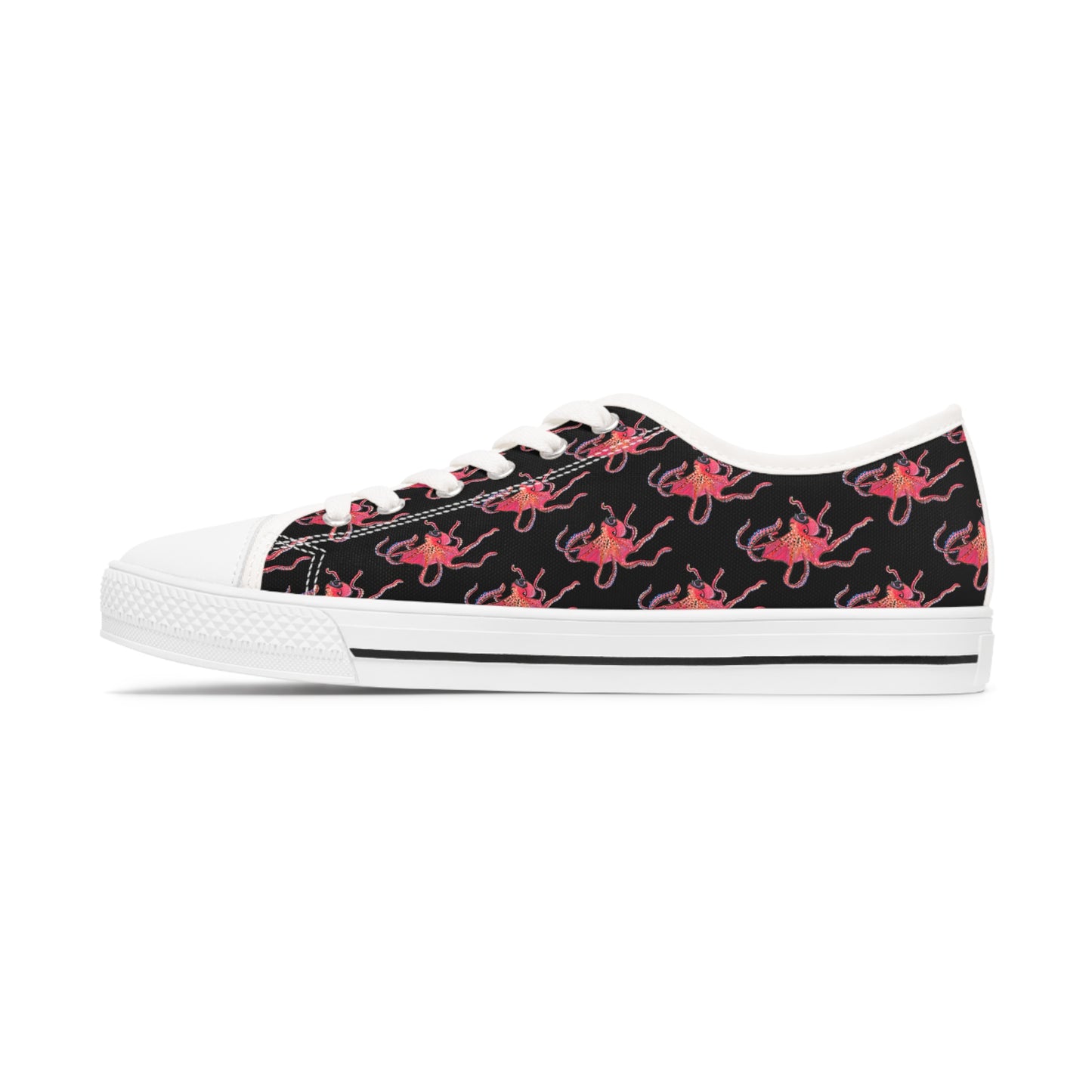 Unisex Red Octopus Classic Low Top Sneakers