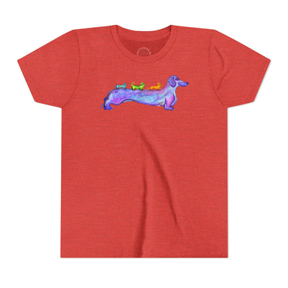 Dachshund Rainbow Crew Youth Tee