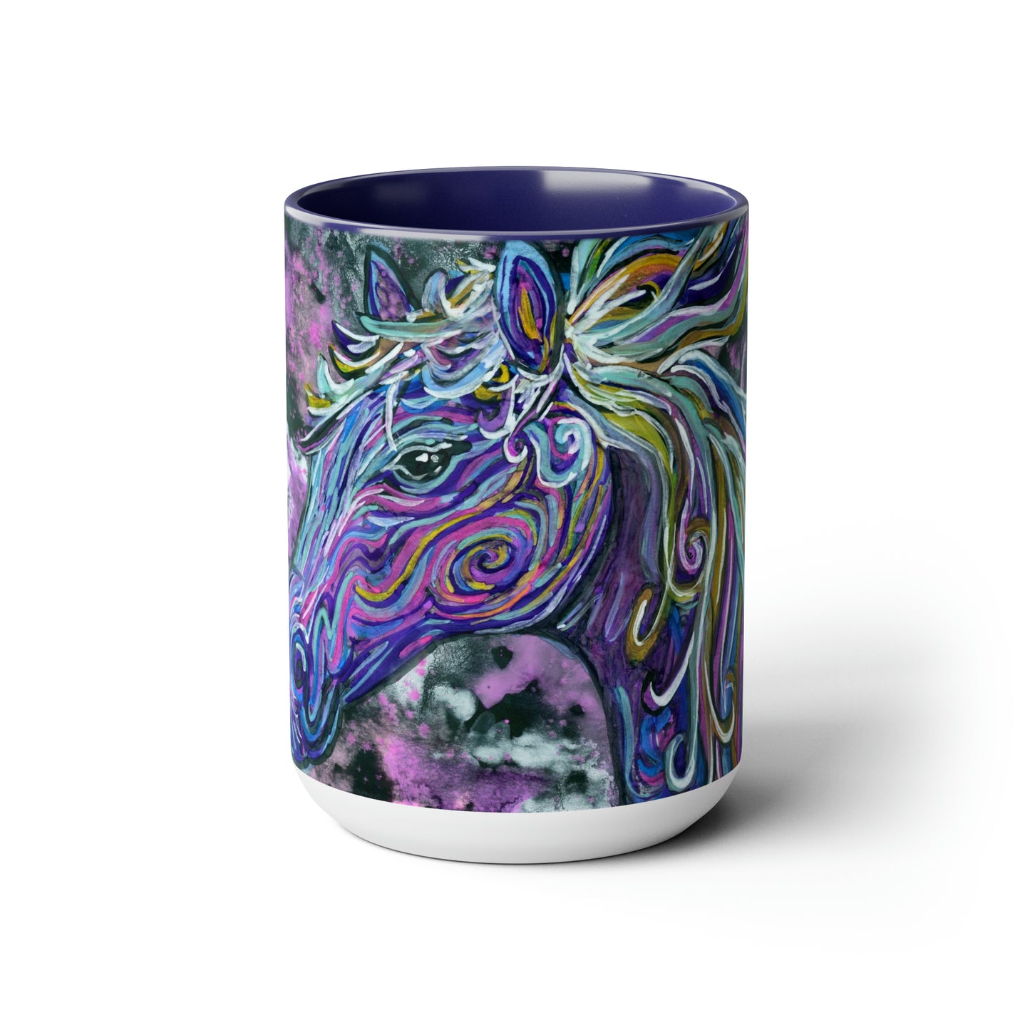 Horse Two-Tone Coffee Mugs, 15oz