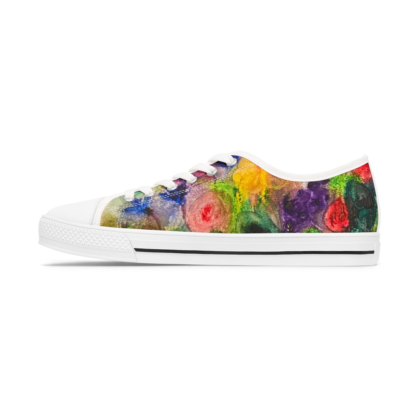 Floral Watercolor Women's Low Top Sneakers