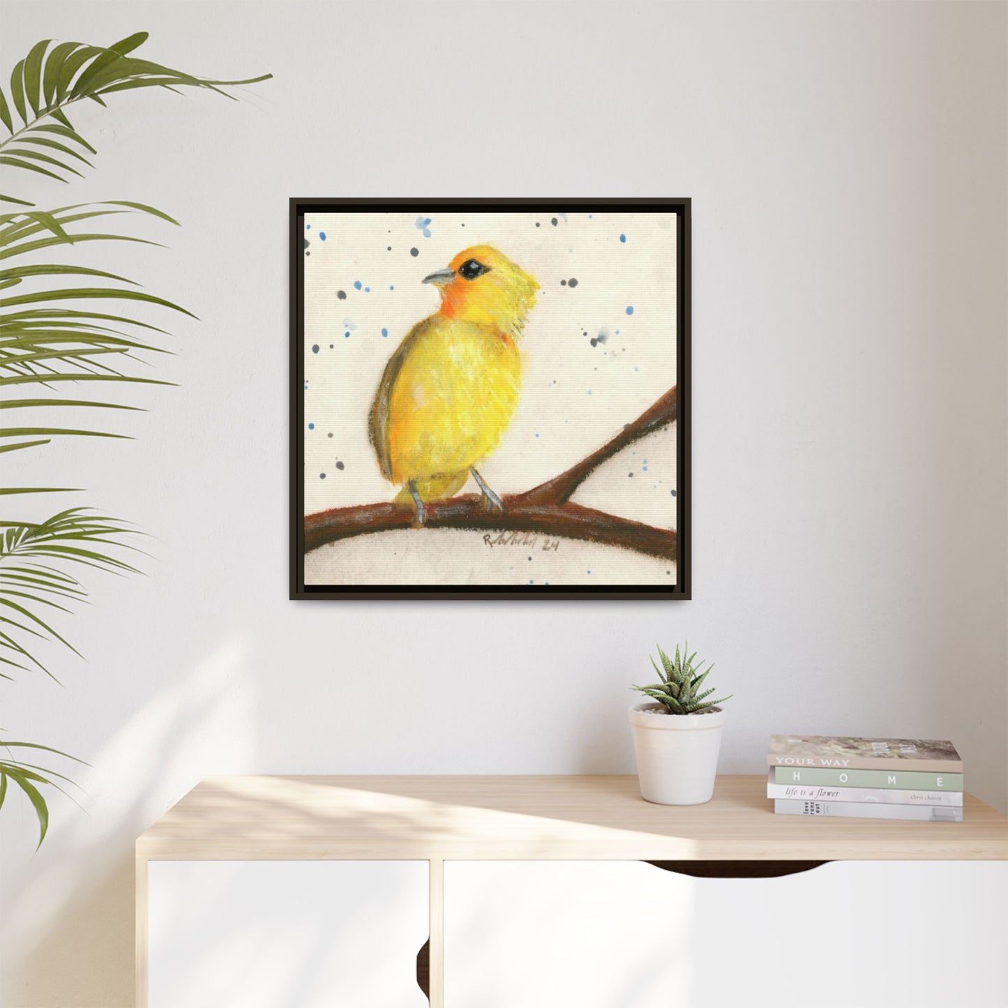 Yellow Canary Bird Framed Wall Art