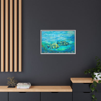 Framed Matte Canvas - Underwater Fish Scene