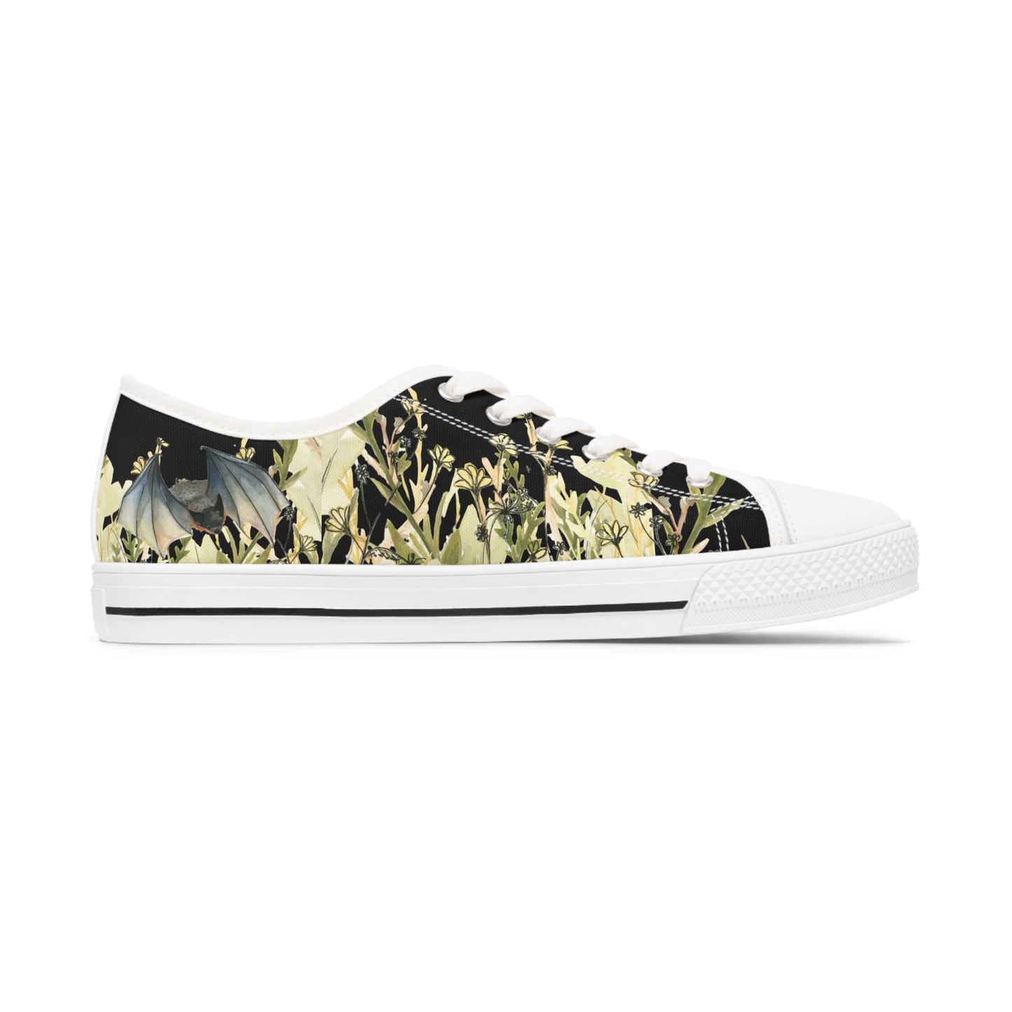 Black Bat Printed Unisex Classic Low Top Sneaker Shoes