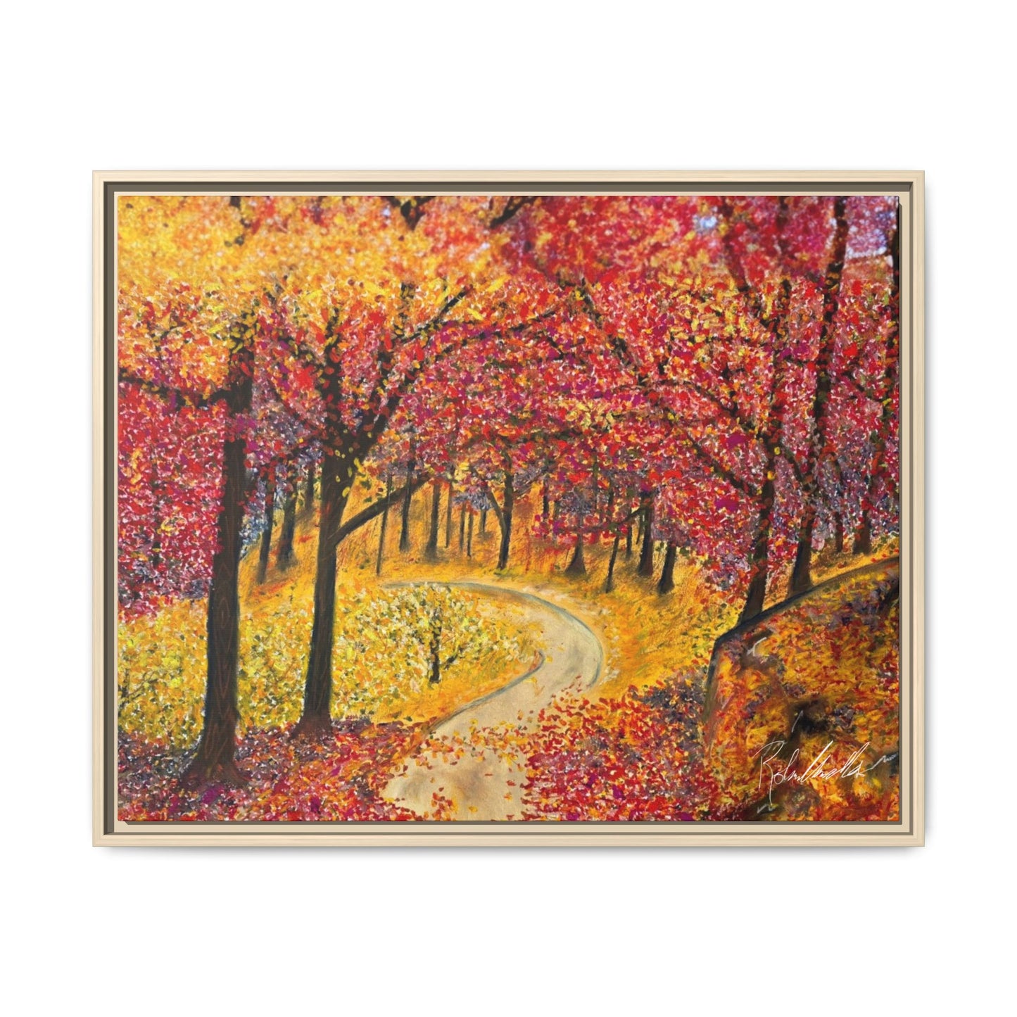 Vibrant Fall Forest Framed Wall Art
