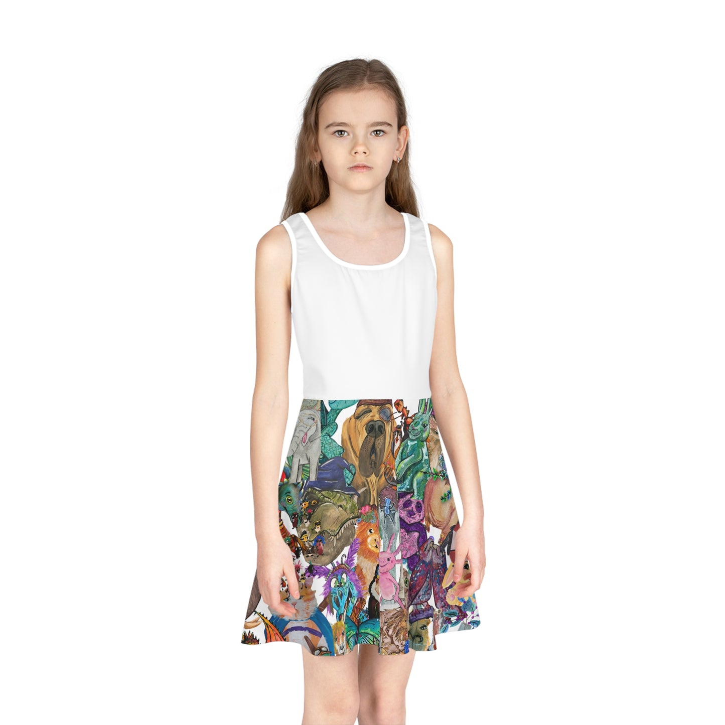 Animal Mashup Kid's Skater Dress (AOP)