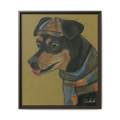 Small Chihuahua Dog in Hat Framed Wall Art
