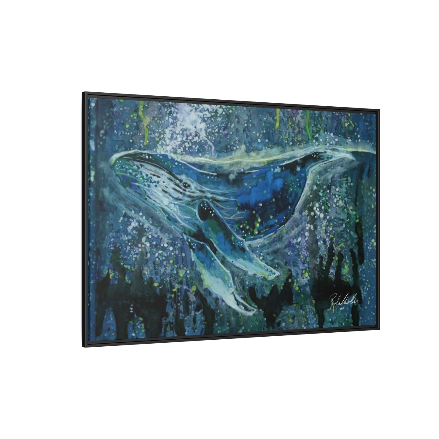 Watercolor Whale Framed Wall Art