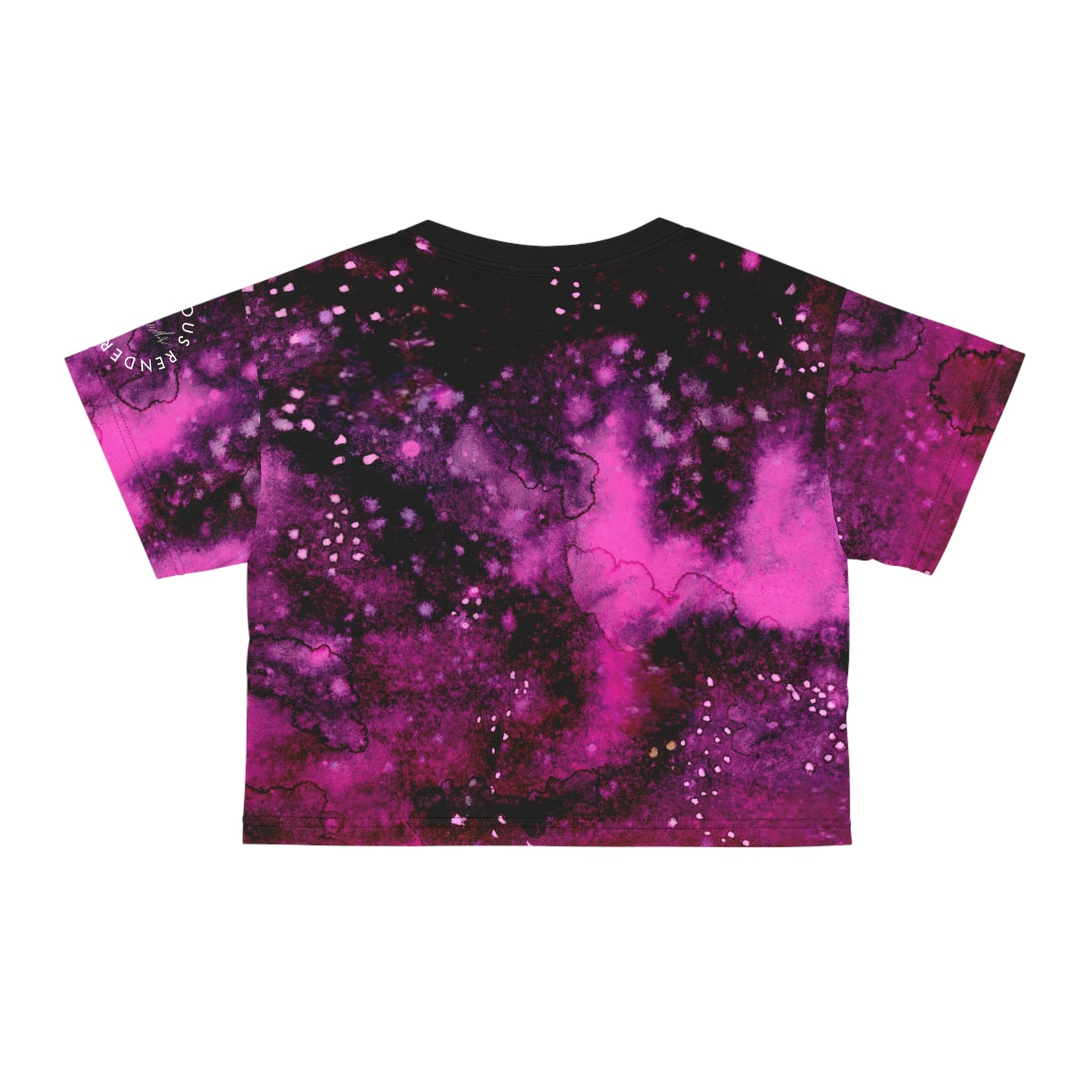 Pink Galaxy Crop Tee — All-Over Print Cosmic Nebula Shirt