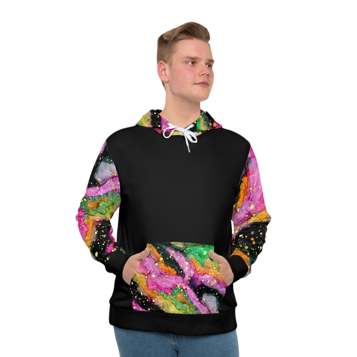 Neon Galaxy Unisex Fashion Hoodie (AOP)