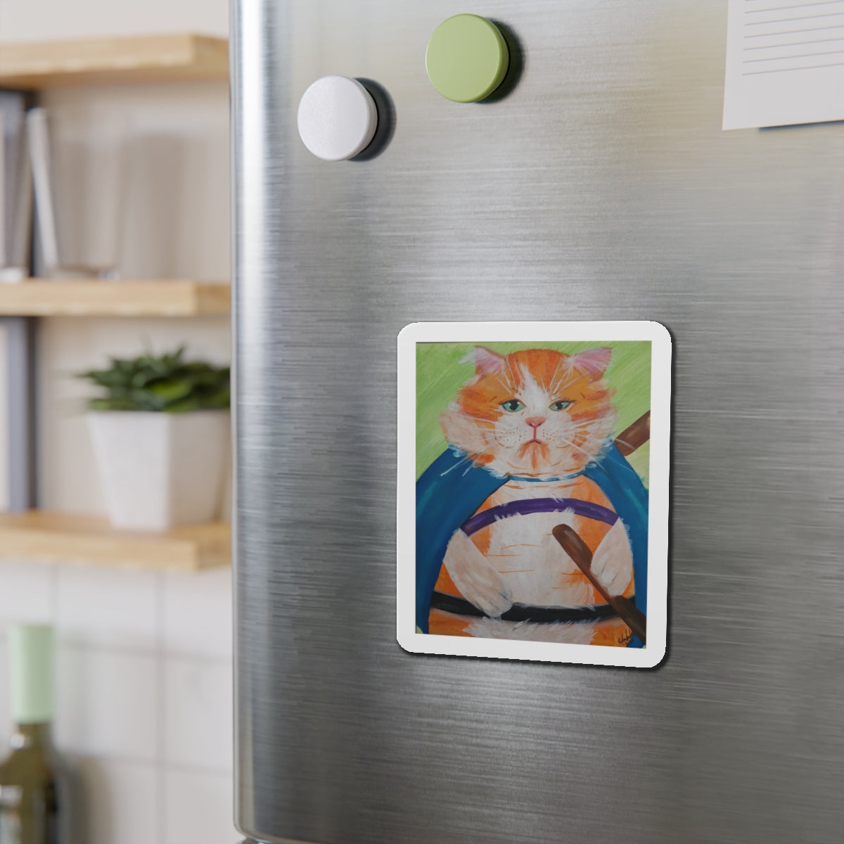 Ninja Cat Cut Magnets  Custom Shape, 5 Sizes, Vinyl Material for Outdoor Use, Flexible and Durable, Black Backing - Home Decor Refrigerator Magnets