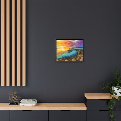 Sunset Ocean Beach Framed Wall Art