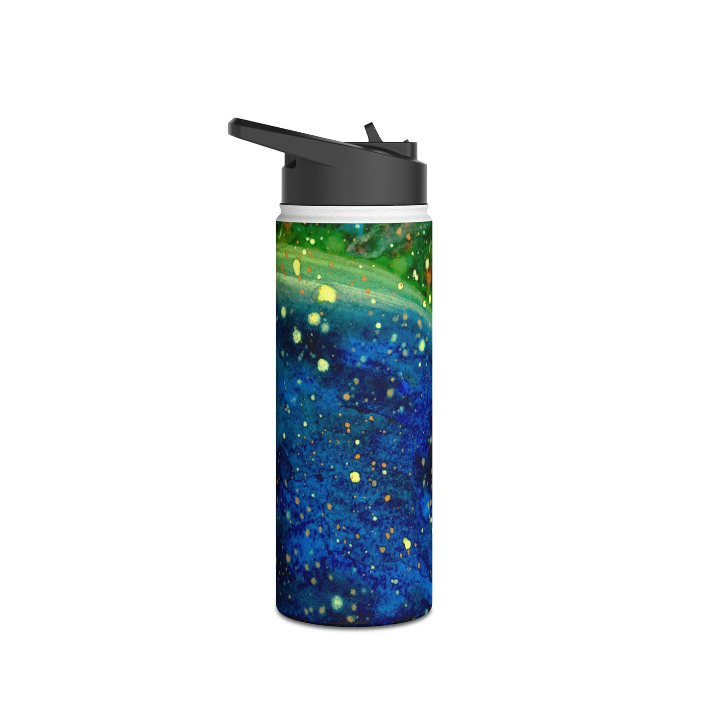 Blue Planet Galaxy Stainless Steel Water Bottle, Standard Lid