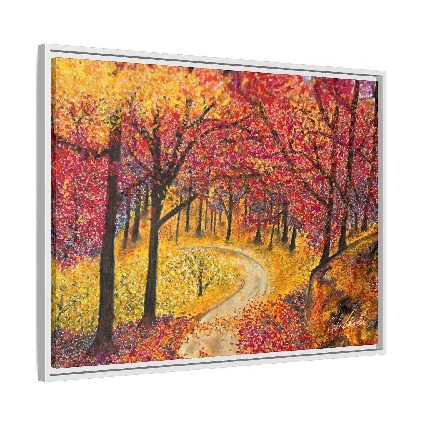 Vibrant Fall Forest Framed Wall Art