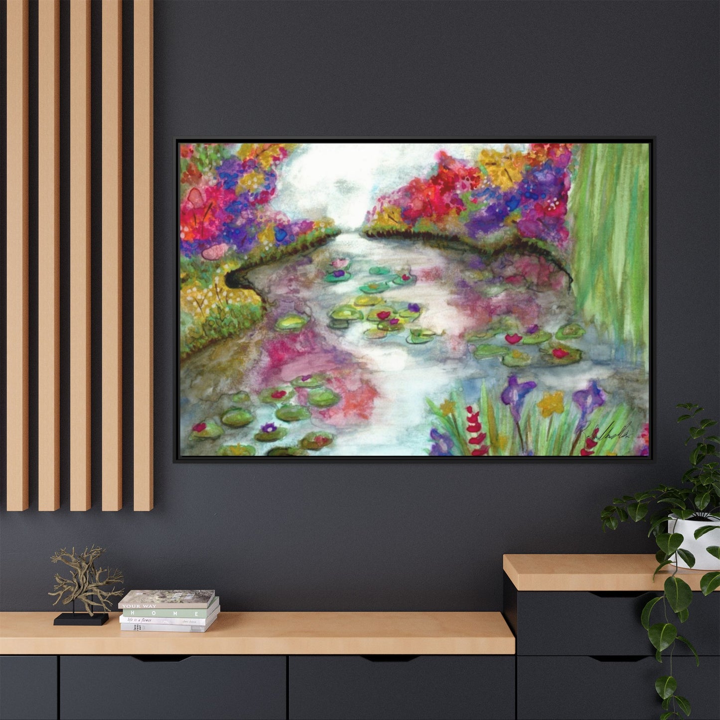 Floral Summer Pond Framed Wall Art