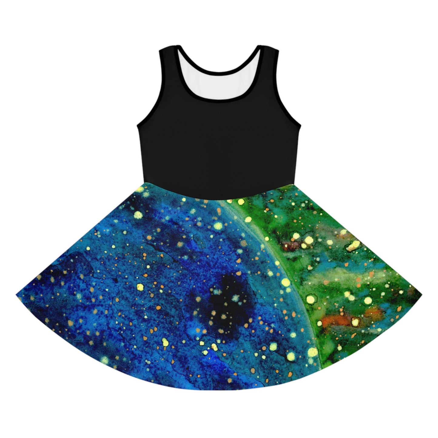 Blue Planet Galaxy Girls' Sleeveless Sundress (AOP)