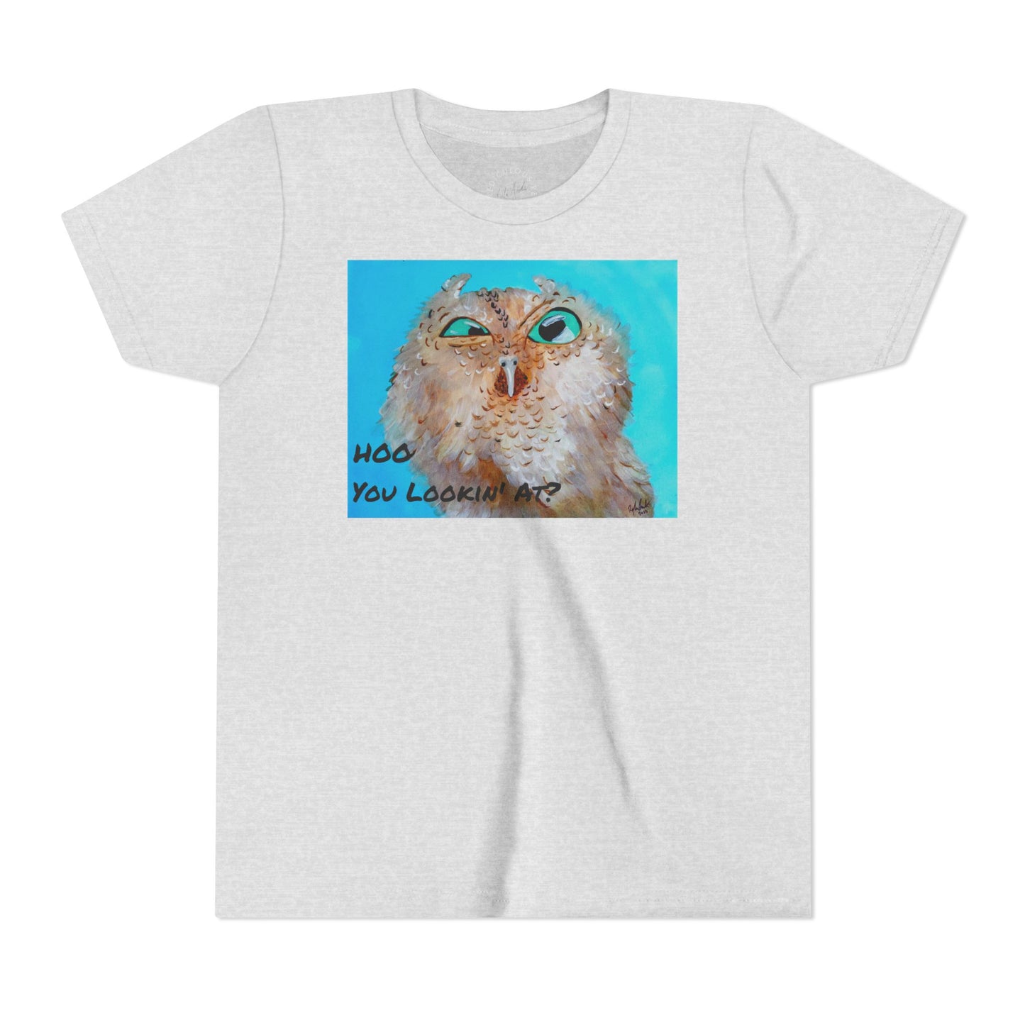 Youth Owl Tee "Hoo You Looking At?" - Cute Kids Graphic T-Shirt