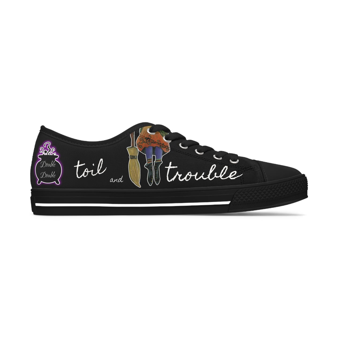 Halloween Double Double Toil and Trouble Witch Unisex Classic Low Top Sneaker Shoes