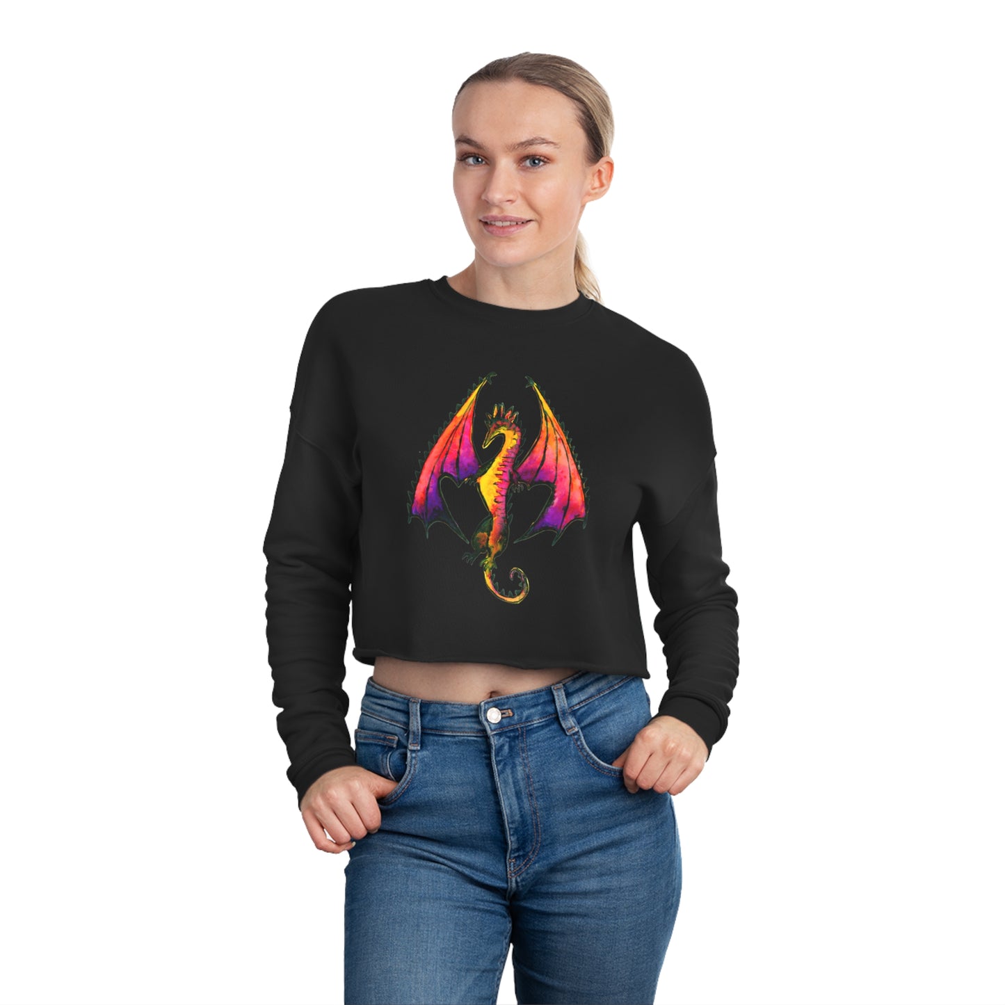 Red Dragon Women's Cropped Sweatshirt