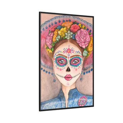 Day of the Dead Skull Woman Framed Wall Art