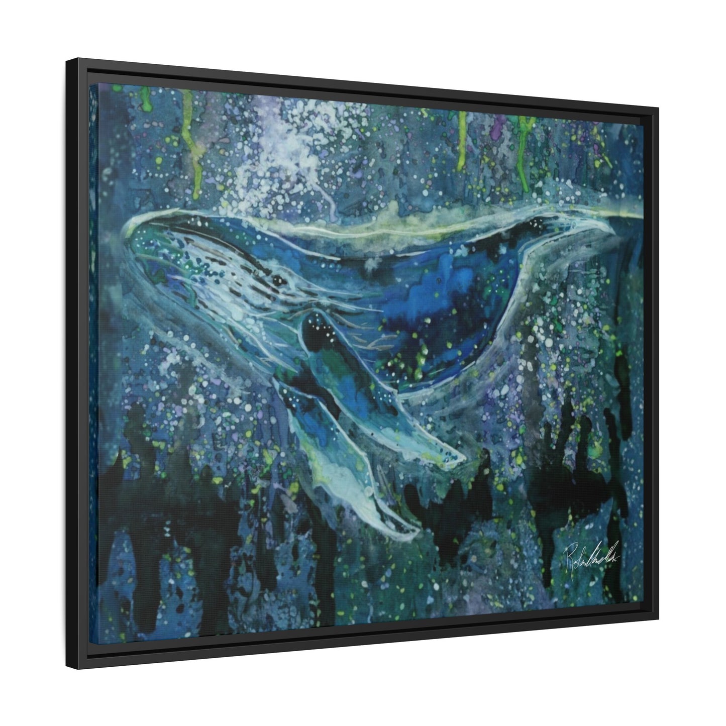 Watercolor Whale Framed Wall Art