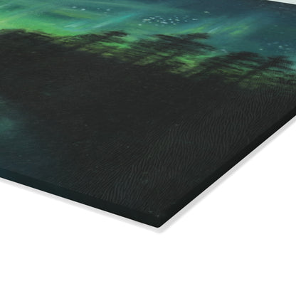 Aurora Night Glass Cutting Board – Northern Lights Kitchen Decor