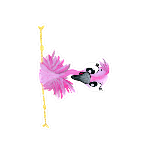 Flamingo-3 Kiss-Cut Vinyl Decals Water, Scratch & UV-Resistant Satin Finish Vinyl Sticker with Removable Adhesive