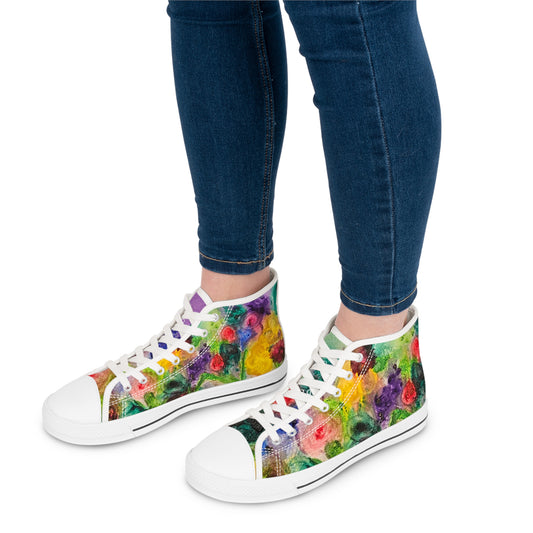 Watercolor Flower Unisex High Top Sneakers