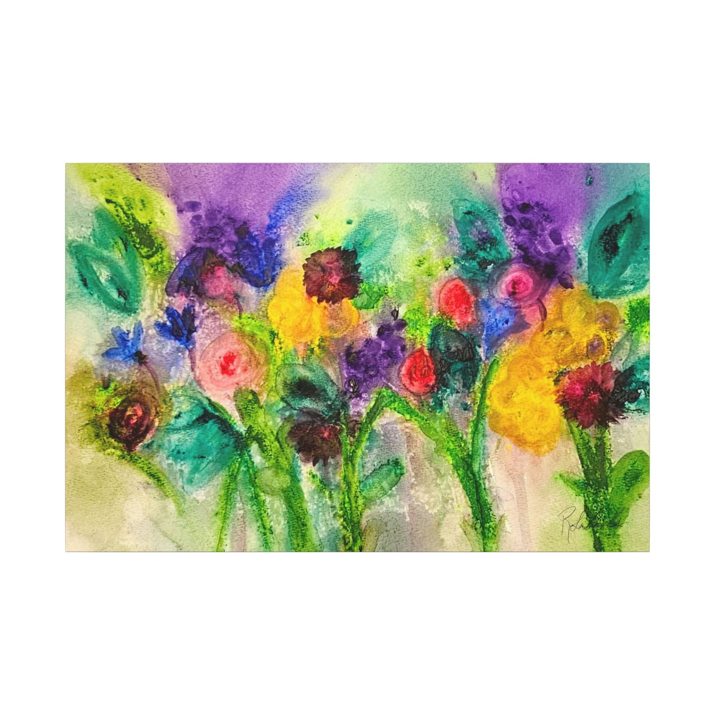 Abstract Flowers Canvas Gallery Wrap