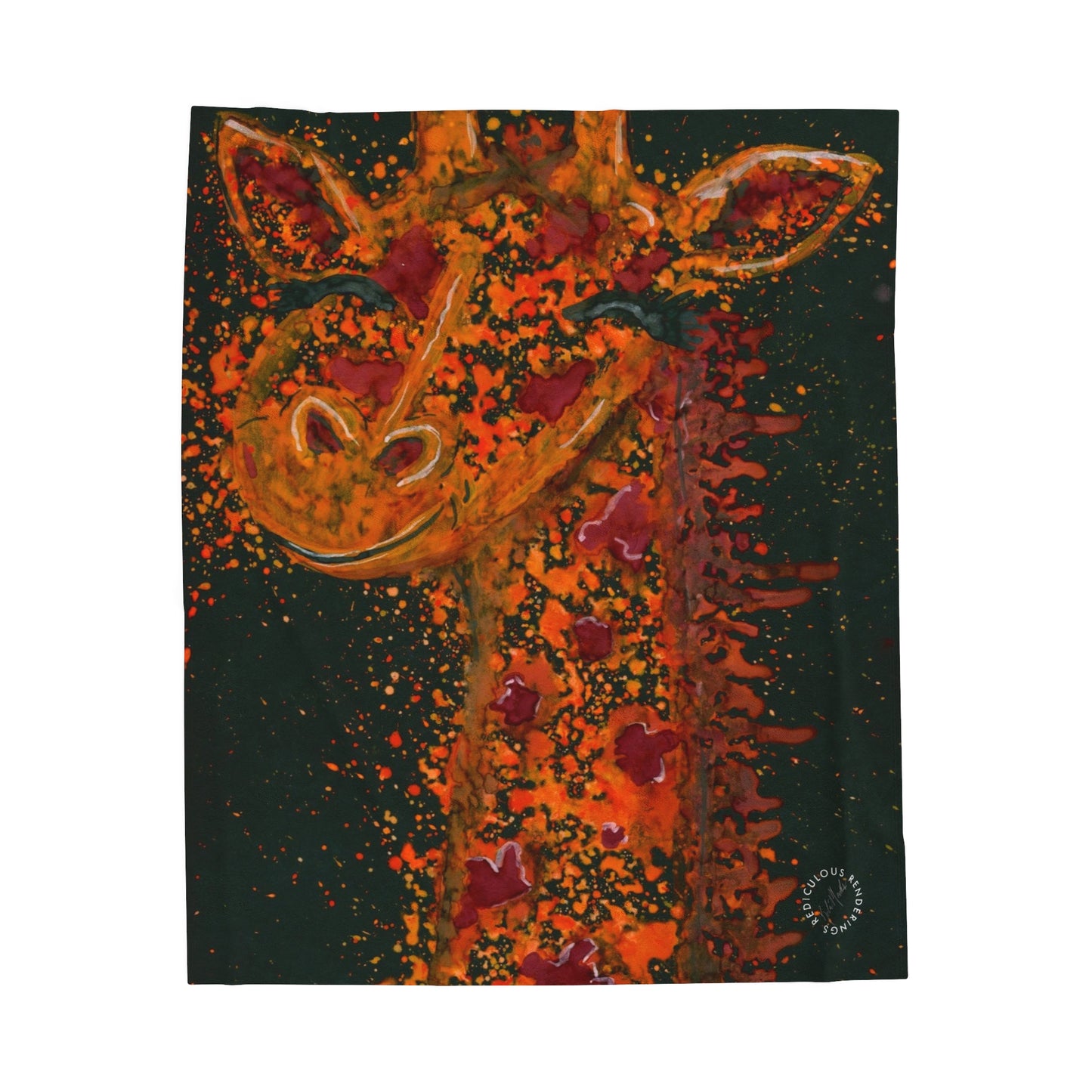 Giraffe Velveteen Plush Blanket