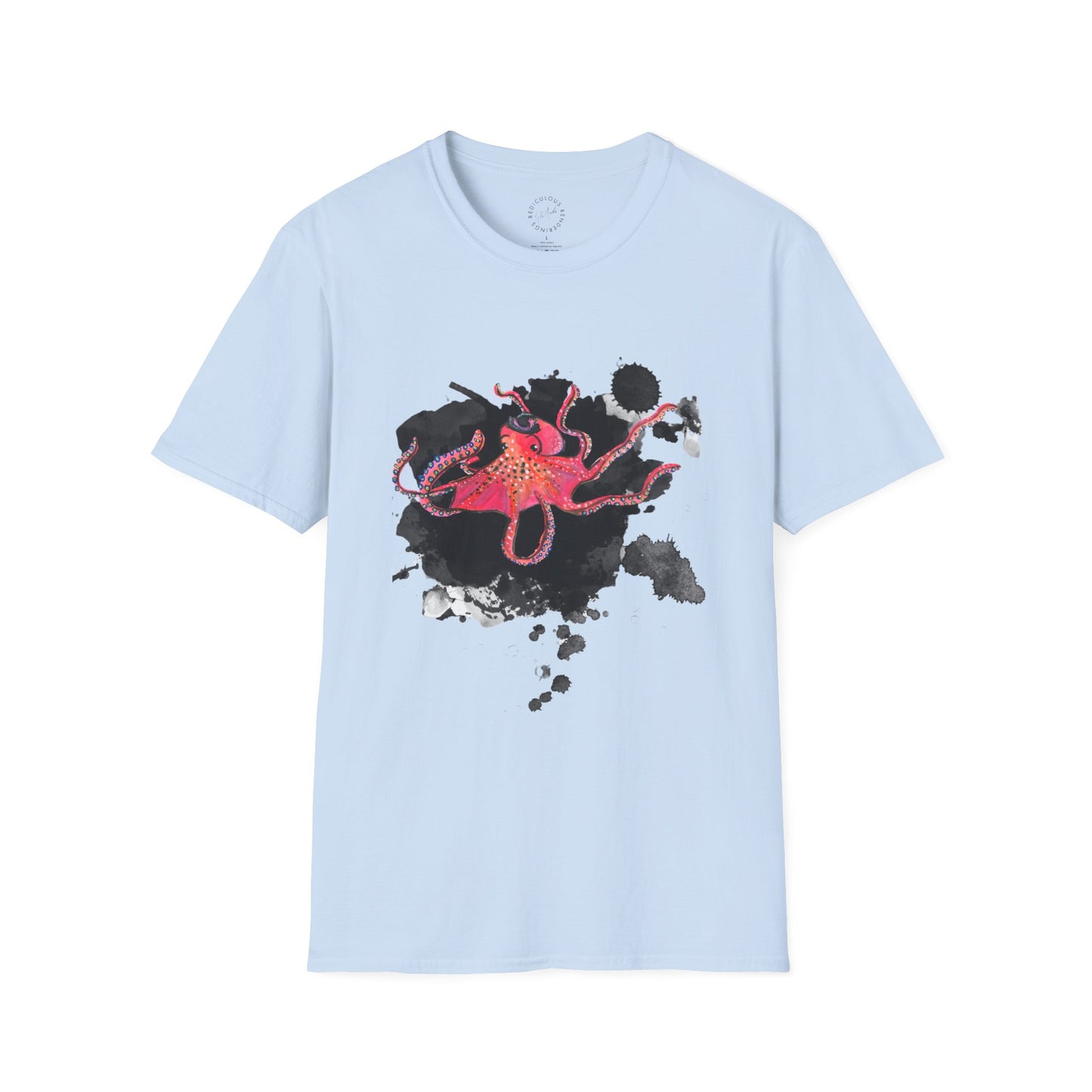 Octopus Ink Blot Unisex Softstyle T-Shirt