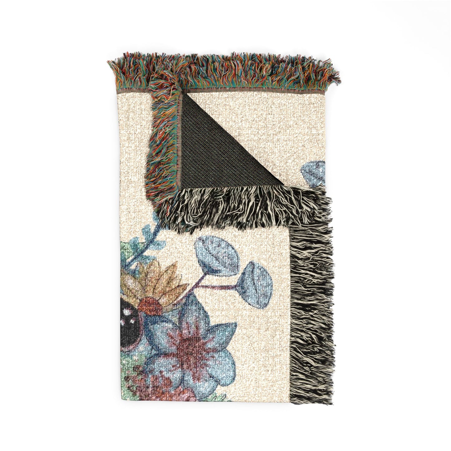 Frog Floral Woven Blanket