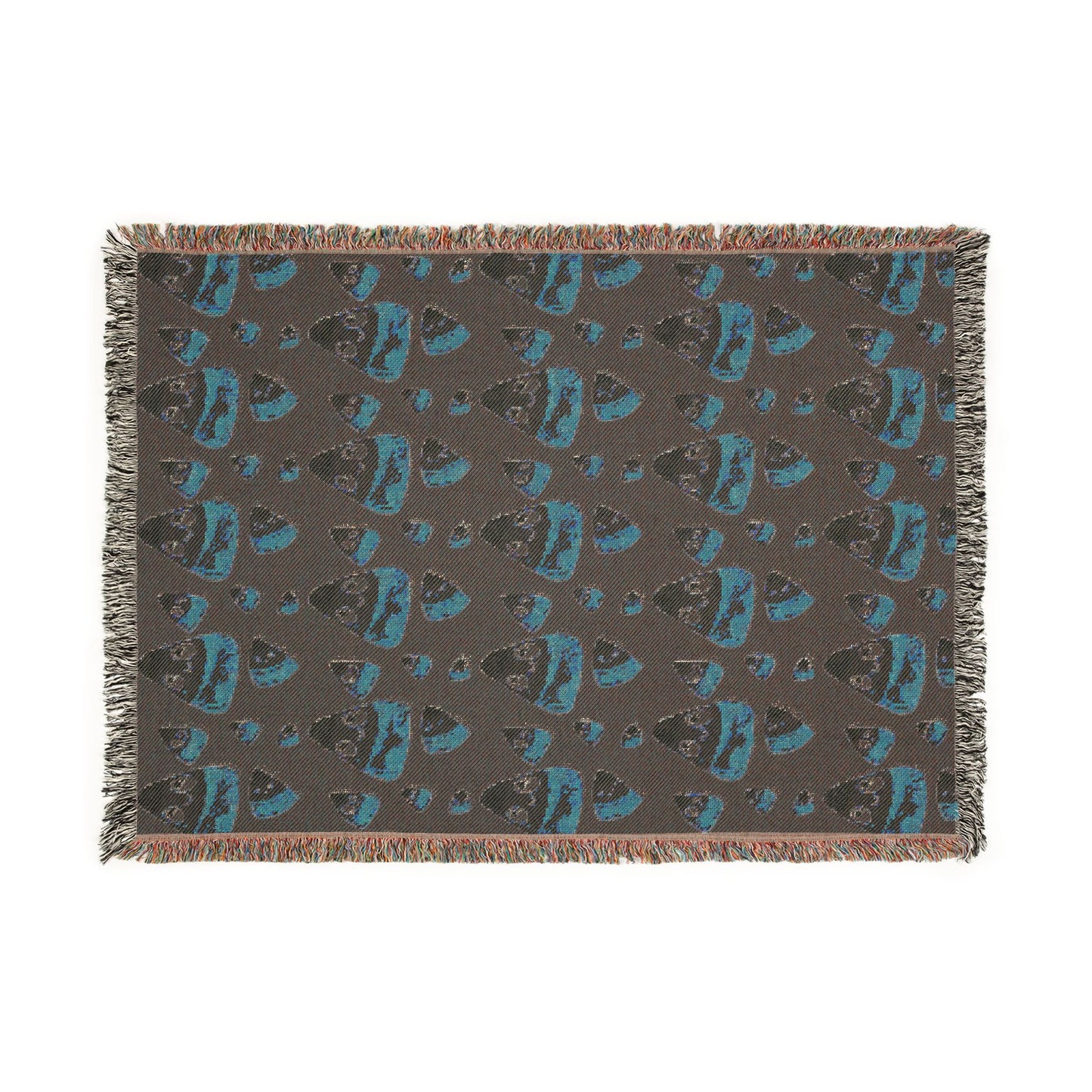 Candy Corn Emoji Woven Blanket — Halloween Cozy Throw with Playful Candy Corn Pattern