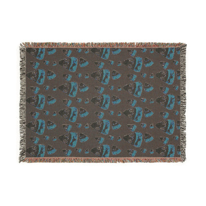 Candy Corn Emoji Woven Blanket — Halloween Cozy Throw with Playful Candy Corn Pattern