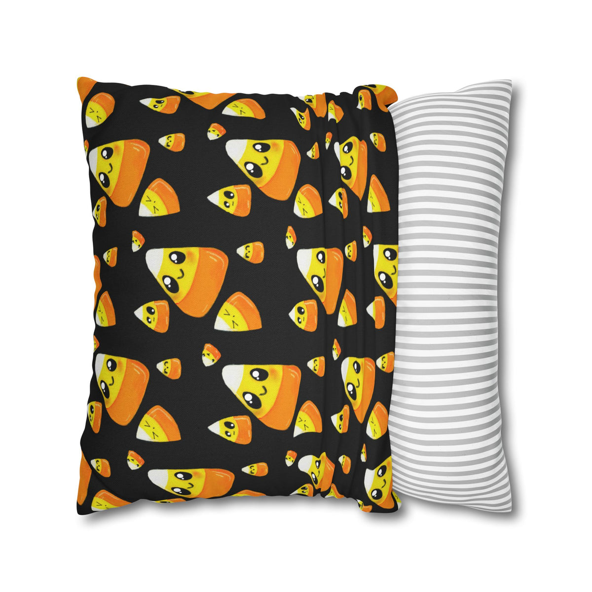 Cute Candy Corn Pattern Pillowcase — Halloween Decorative Throw Pillow Cover